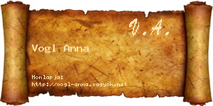 Vogl Anna névjegykártya